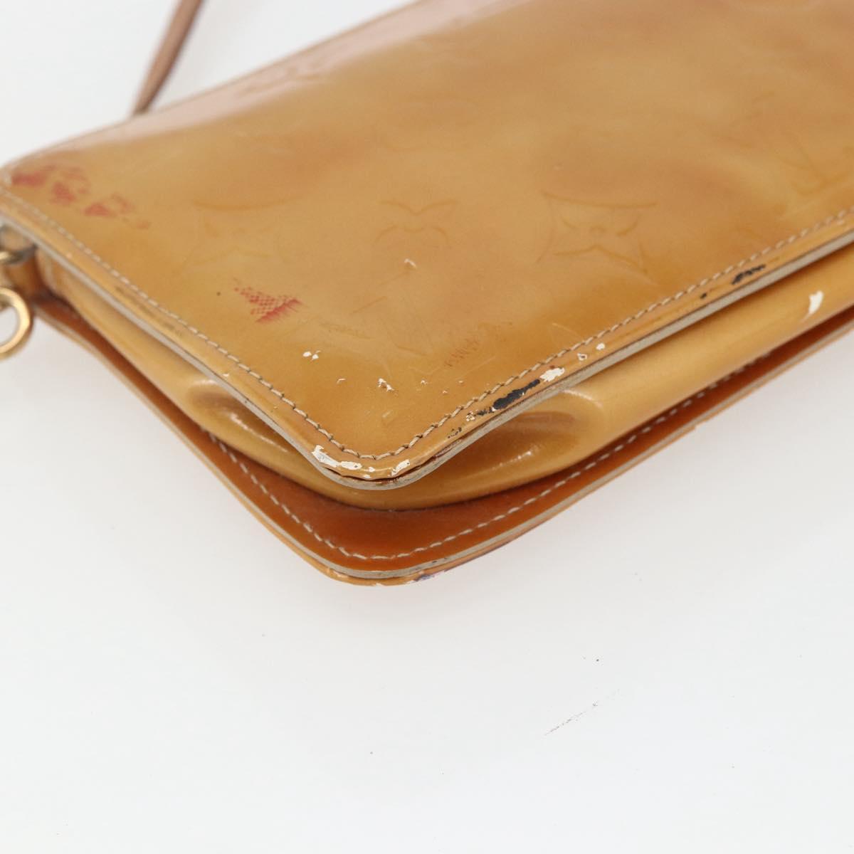 LOUIS VUITTON Monogram Vernis Lexington Accessory Pouch Beige M91010 Auth 164080
