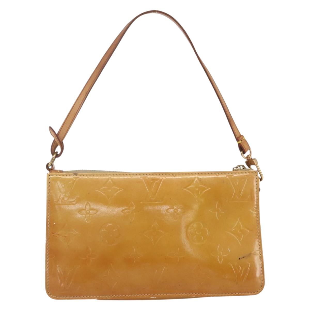 LOUIS VUITTON Monogram Vernis Lexington Accessory Pouch Beige M91010 Auth 164080
