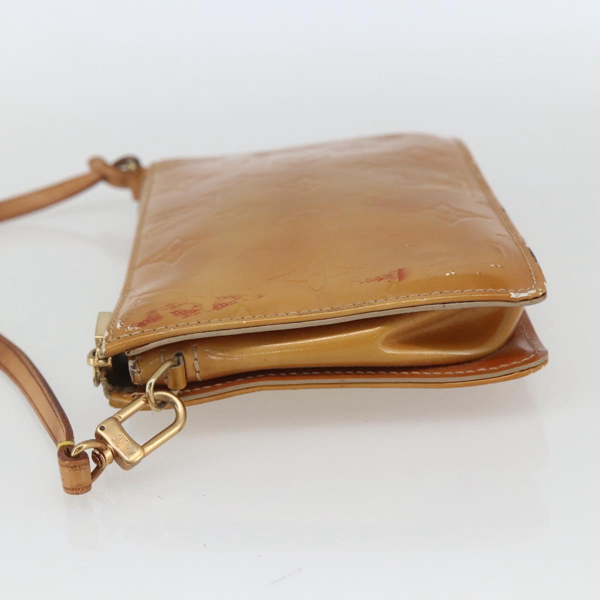 LOUIS VUITTON Monogram Vernis Lexington Accessory Pouch Beige M91010 Auth 164080