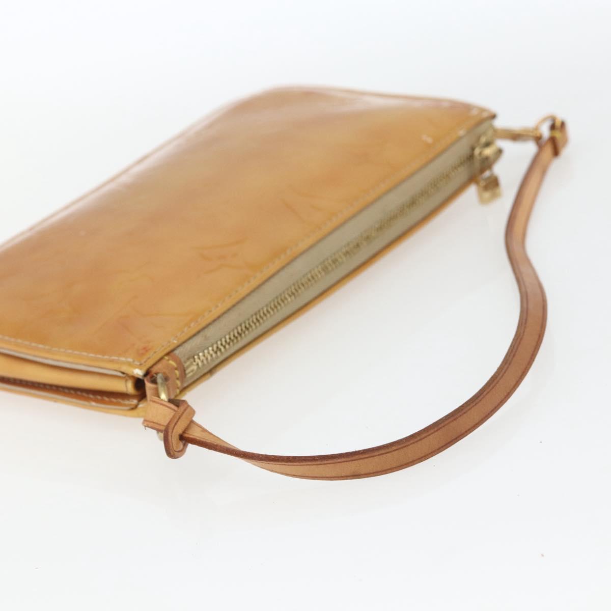 LOUIS VUITTON Monogram Vernis Lexington Accessory Pouch Beige M91010 Auth 164080