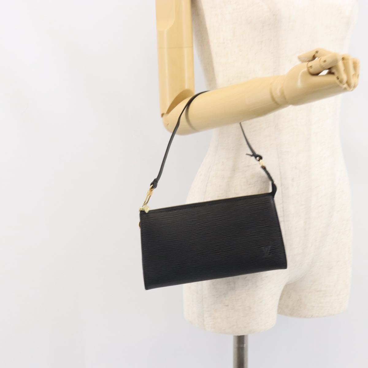 LOUIS VUITTON Epi Pochette Accessoires Accessory Pouch Black M52982 Auth 164081