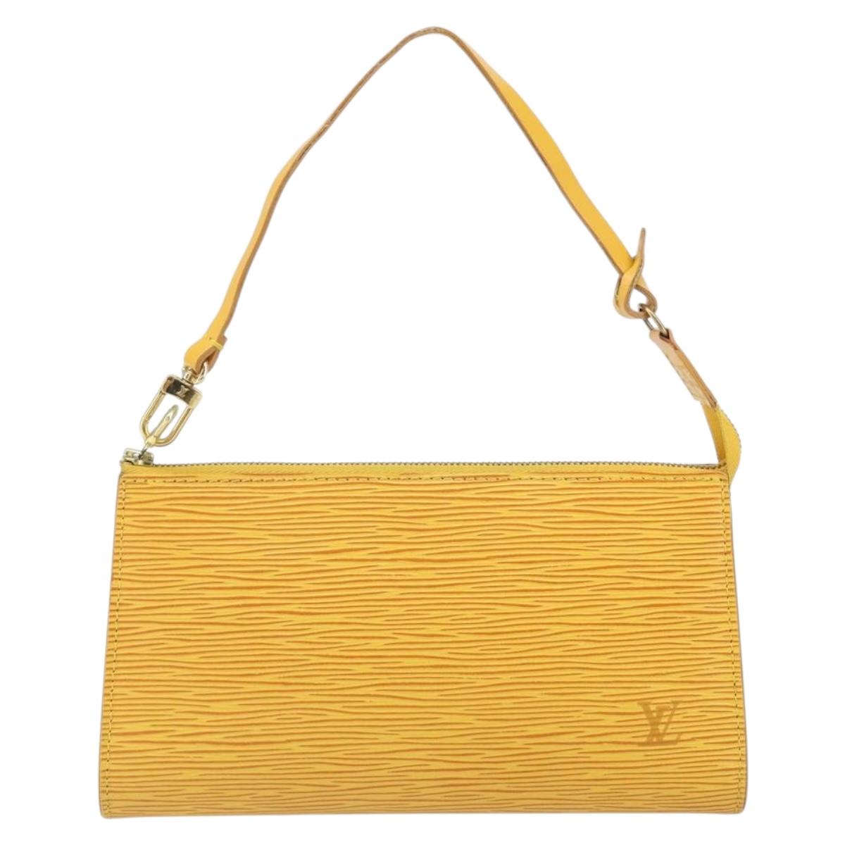 LOUIS VUITTON Epi Pochette Accessoires Pouch Yellow M52949 LV Auth 164082