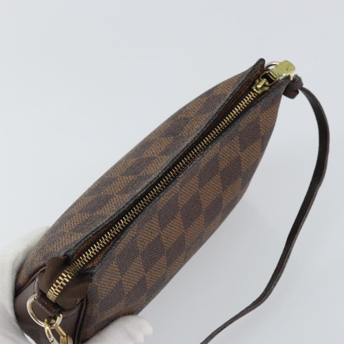 LOUIS VUITTON Damier Ebene Trousse Makeup Pouch N51982 LV Auth 164083A
