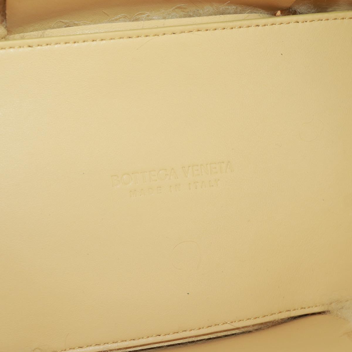 BOTTEGA VENETA INTRECCIATO Small Alcoat Bag Mouton Yellow 652867 Auth 164090SAM