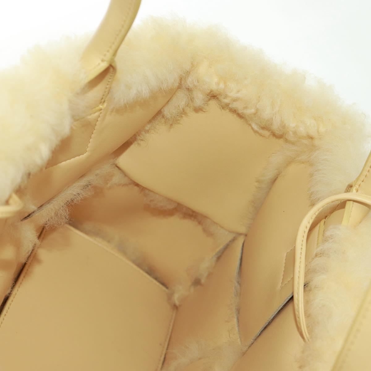 BOTTEGA VENETA INTRECCIATO Small Alcoat Bag Mouton Yellow 652867 Auth 164090SAM