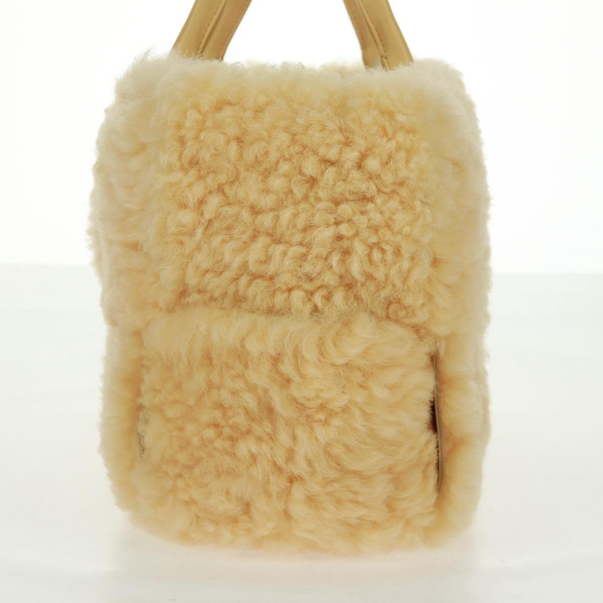 BOTTEGA VENETA INTRECCIATO Small Alcoat Bag Mouton Yellow 652867 Auth 164090SAM