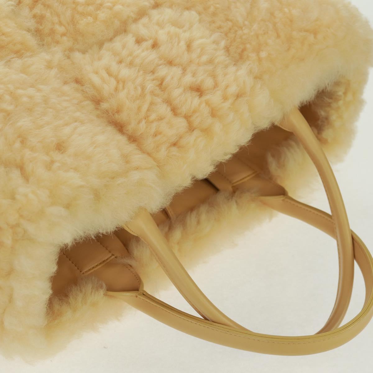 BOTTEGA VENETA INTRECCIATO Small Alcoat Bag Mouton Yellow 652867 Auth 164090SAM
