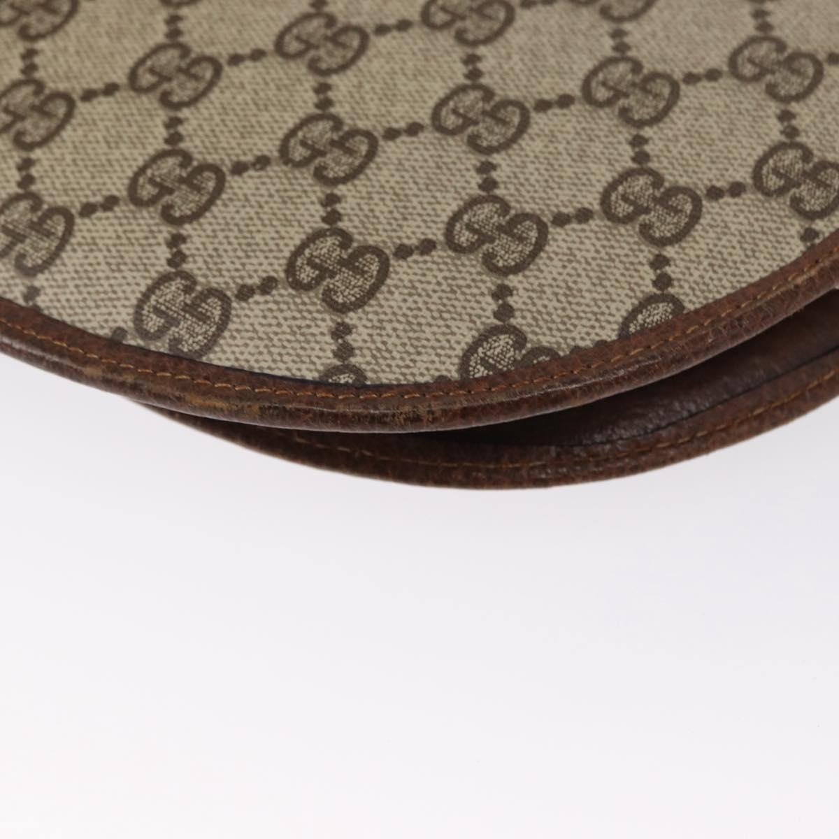 GUCCI GG Supreme Shoulder Bag PVC Beige Gold Auth 164102
