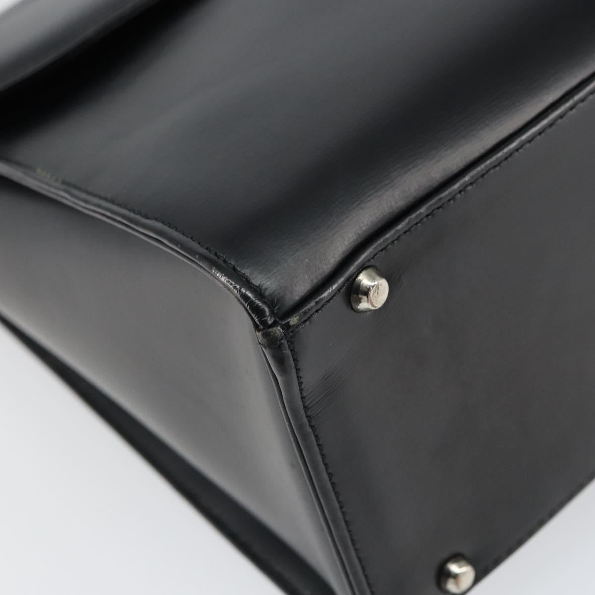 GIVENCHY Hand Bag Leather Black Auth 164116