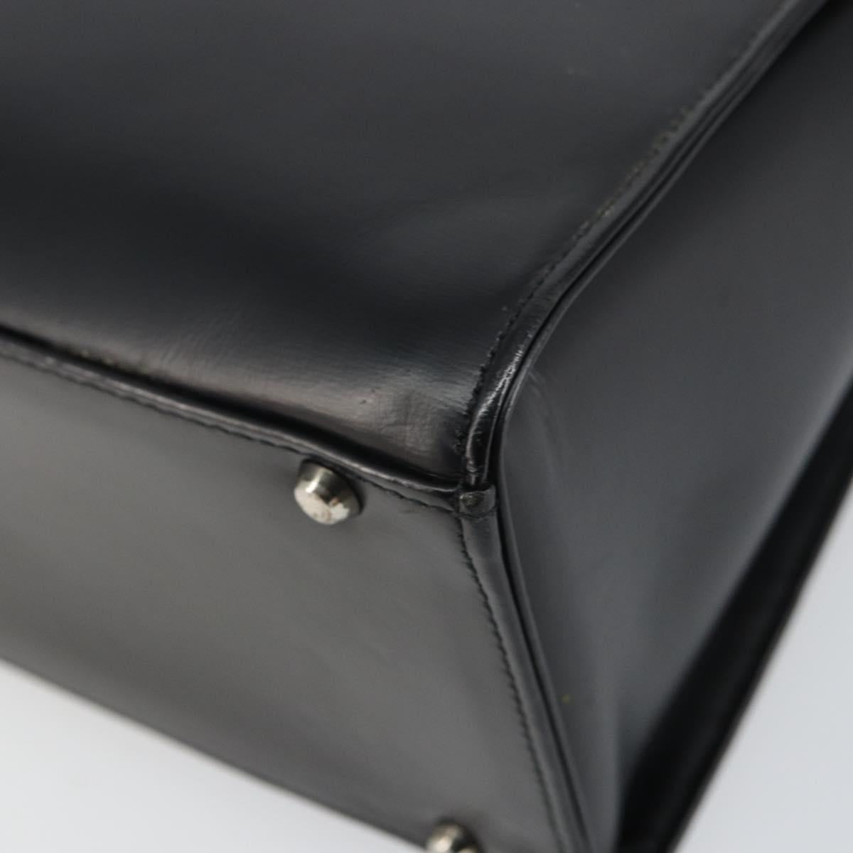 GIVENCHY Hand Bag Leather Black Auth 164116