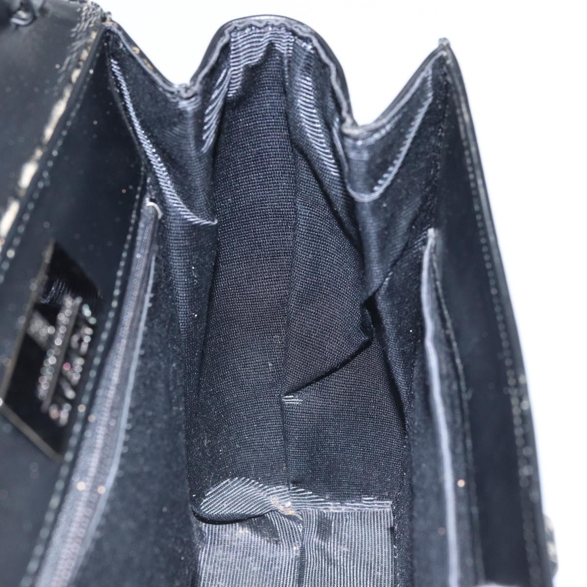 GIVENCHY Hand Bag Leather Black Auth 164116