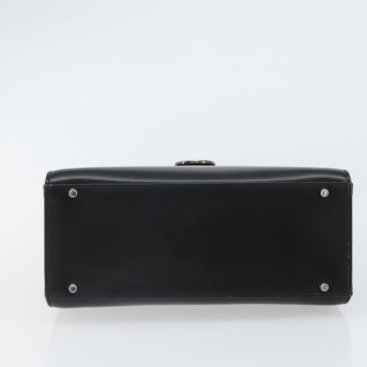 GIVENCHY Hand Bag Leather Black Auth 164116
