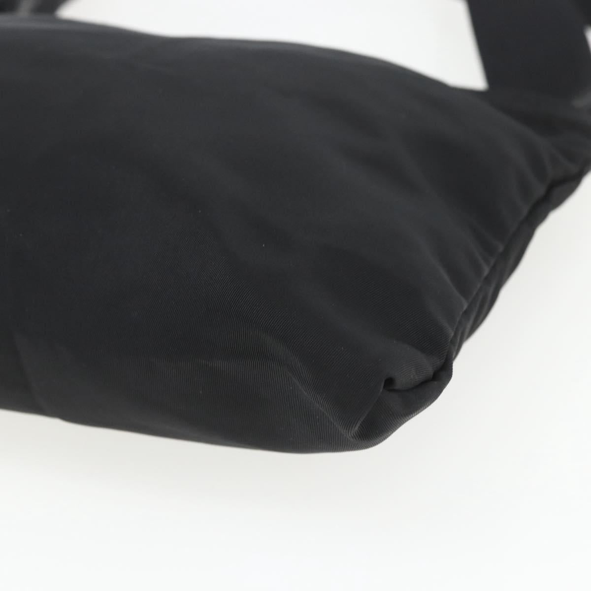 PRADA Shoulder Bag Nylon Black Silver Auth 164134