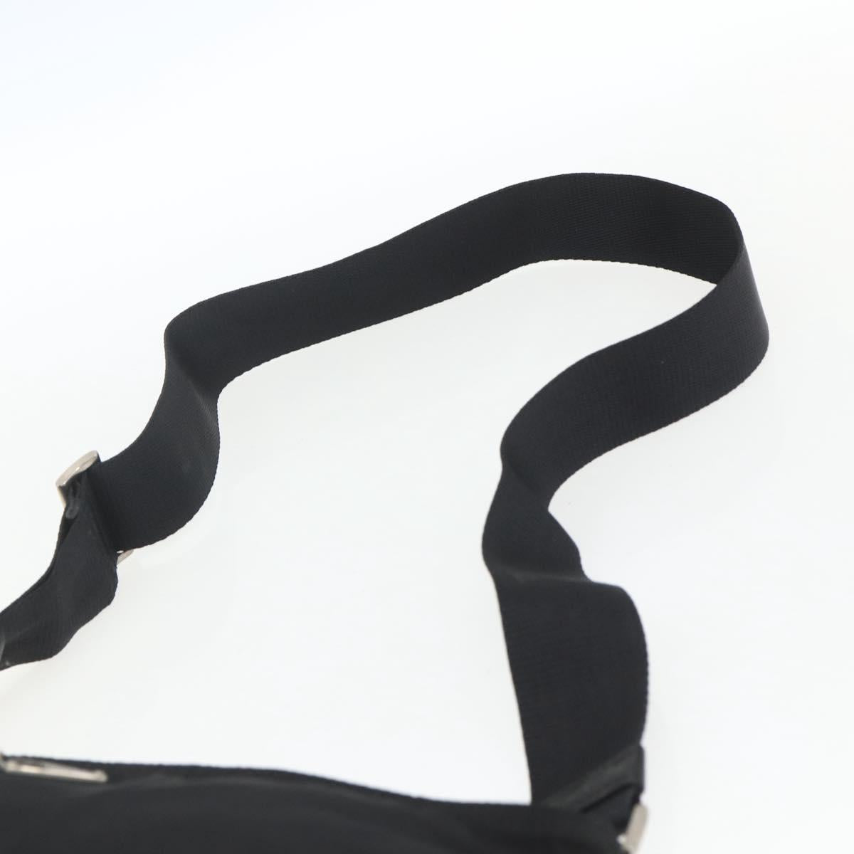 PRADA Shoulder Bag Nylon Black Silver Auth 164134
