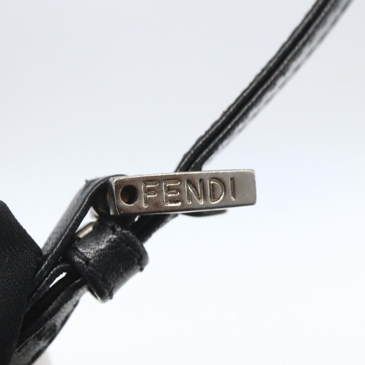 FENDI Tote Bag Black Silver Auth 164135