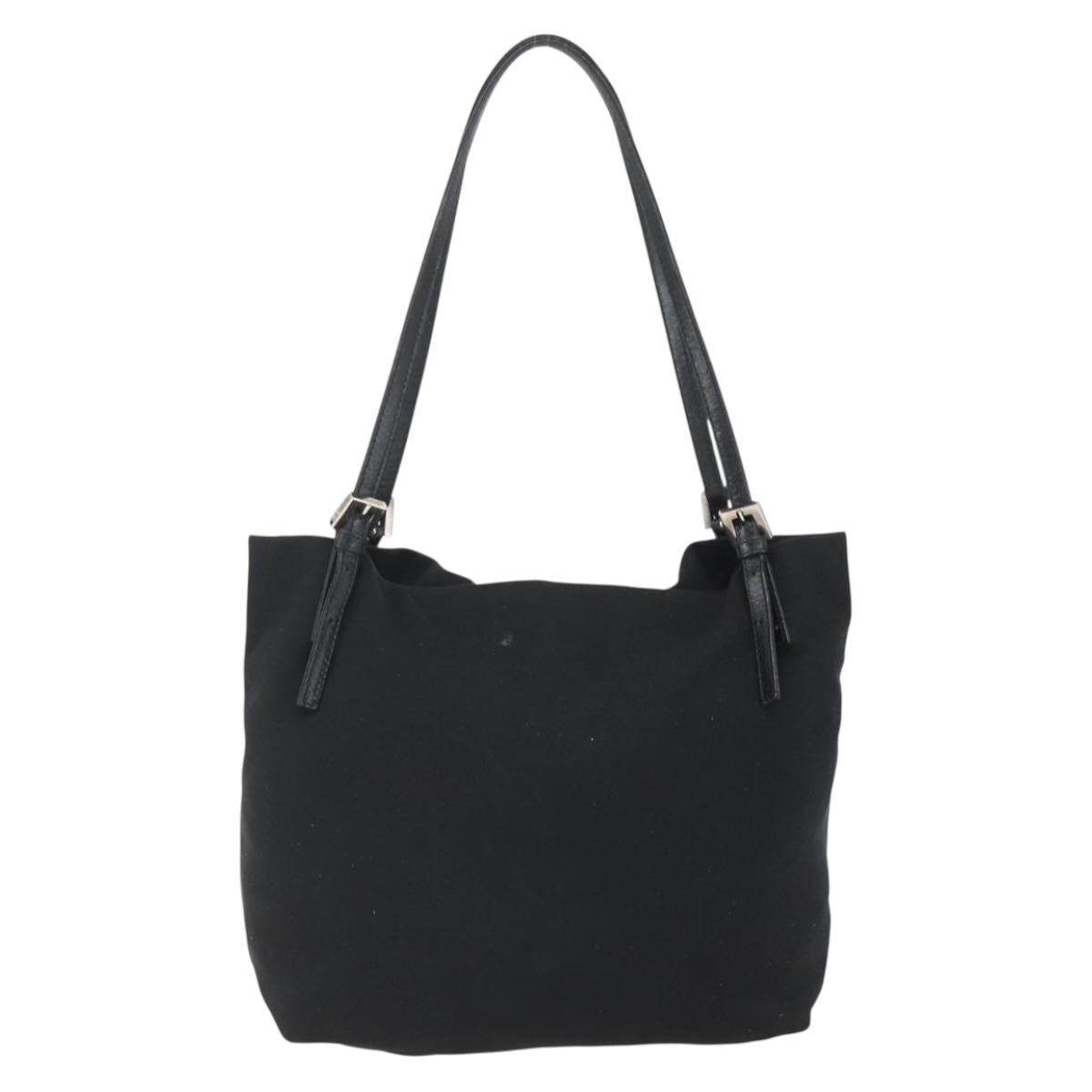 FENDI Tote Bag Black Silver Auth 164135