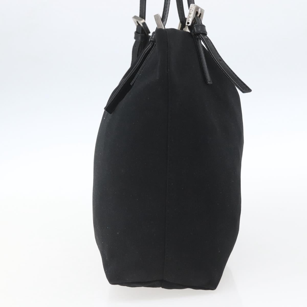 FENDI Tote Bag Black Silver Auth 164135