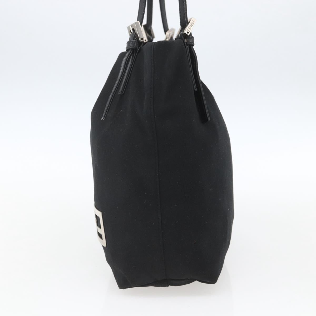 FENDI Tote Bag Black Silver Auth 164135