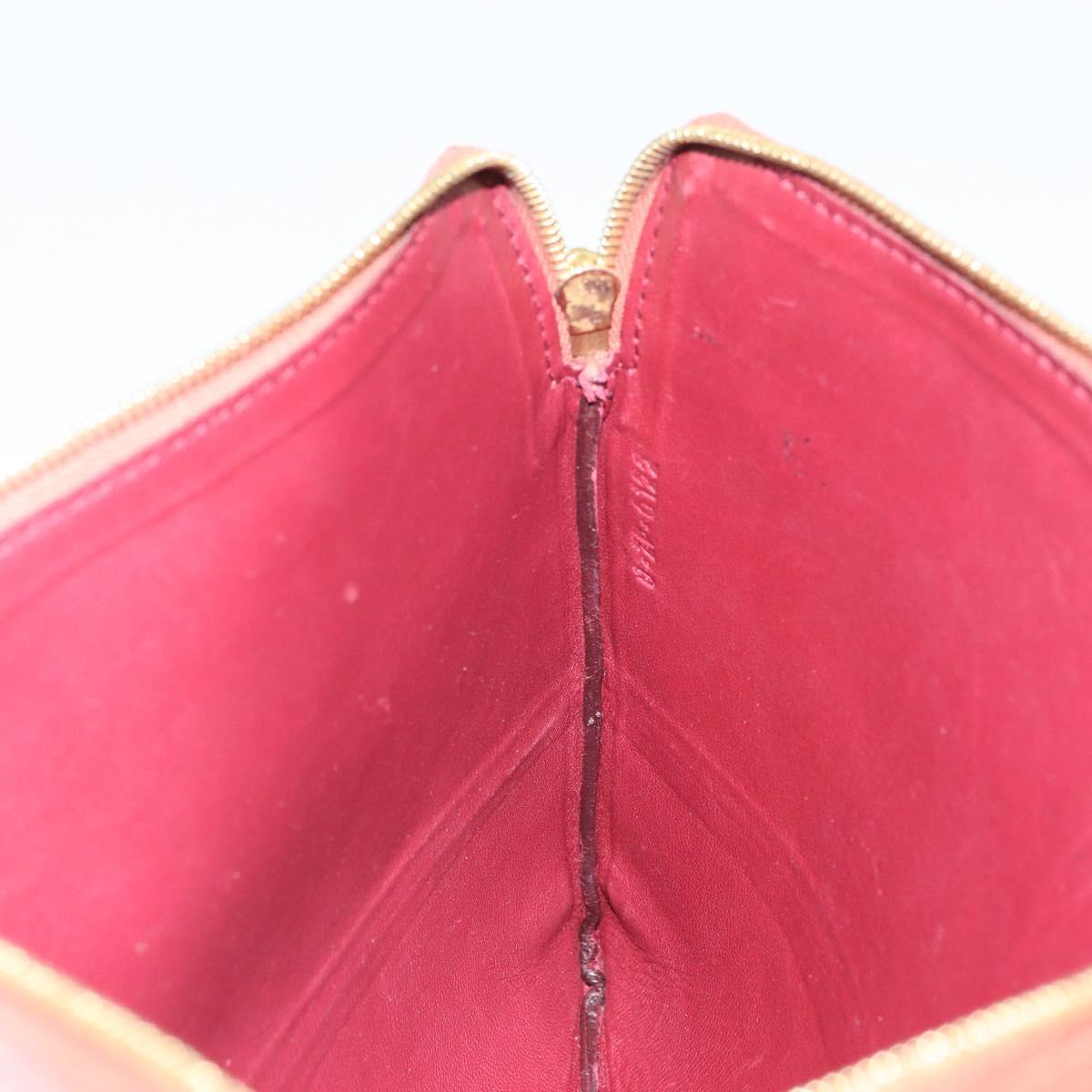 CELINE Clutch Bag Leather Pink Gold Auth 164138