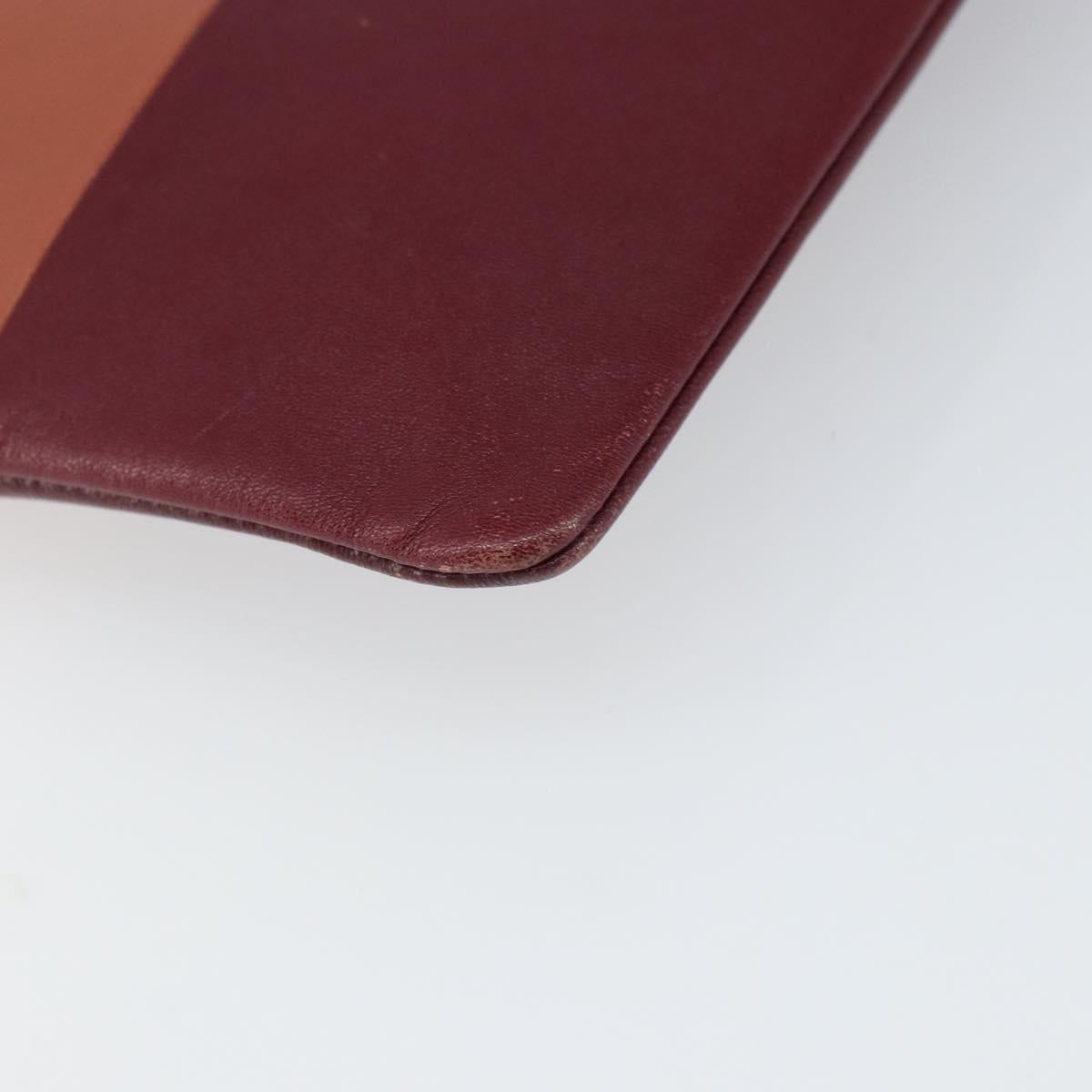 CELINE Clutch Bag Leather Pink Gold Auth 164138