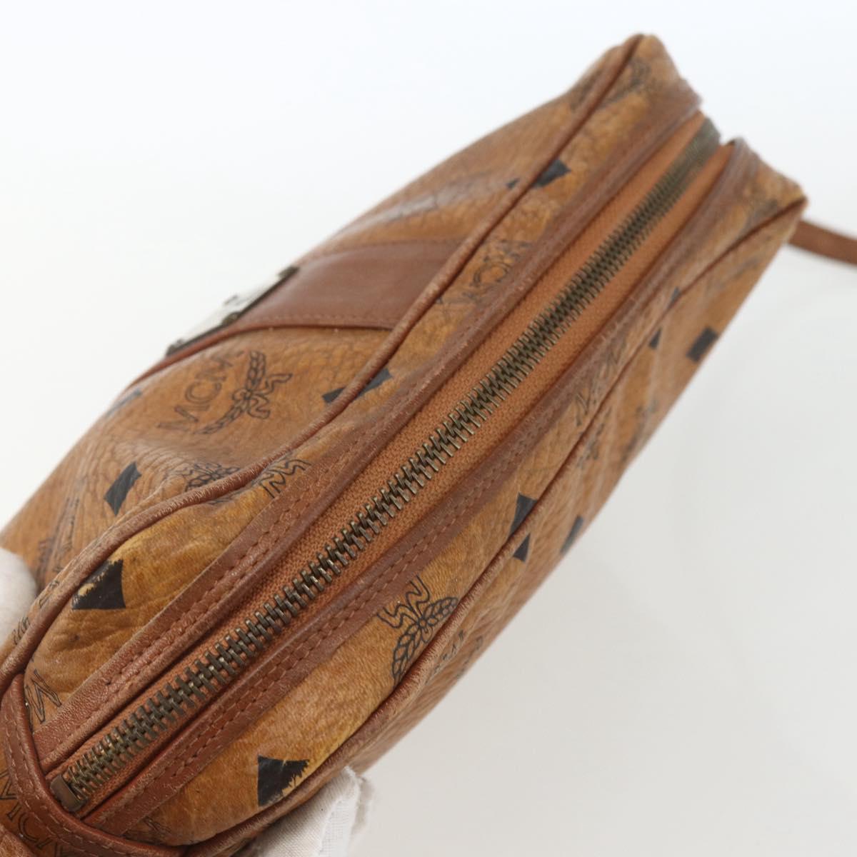 MCM Logogram Vicetos Shoulder Bag PVC Leather Brown Gold Auth 164139