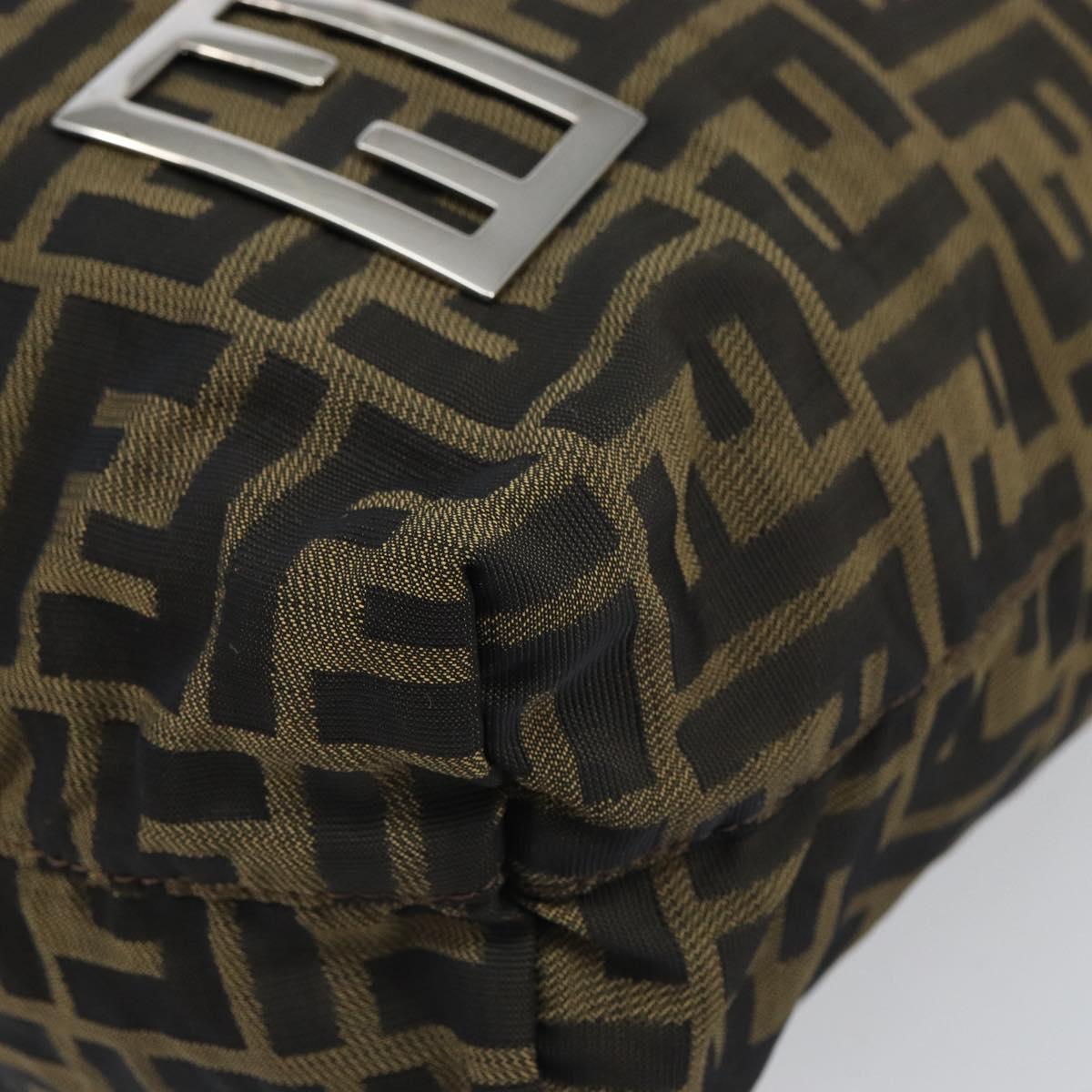 FENDI Zucca Canvas Tote Bag Black Brown Auth 164142