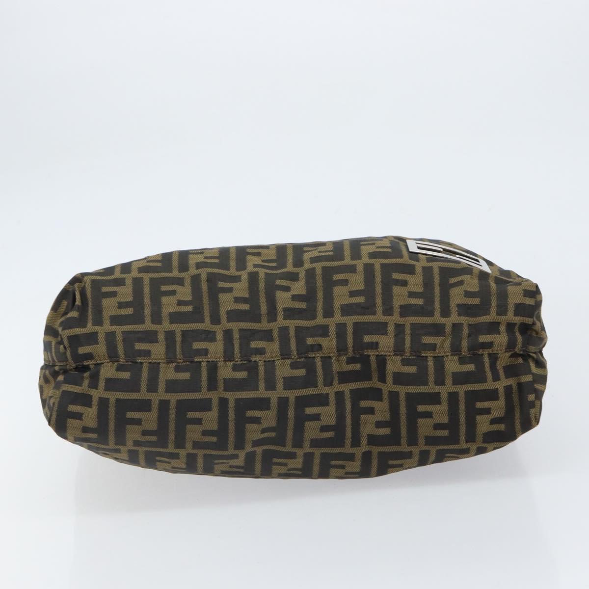 FENDI Zucca Canvas Tote Bag Black Brown Auth 164142