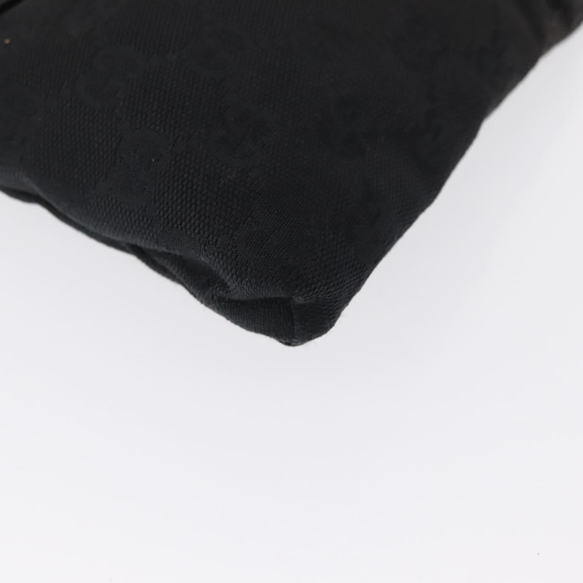 GUCCI GG Canvas Waist bag Black Silver 28566 Auth 164144