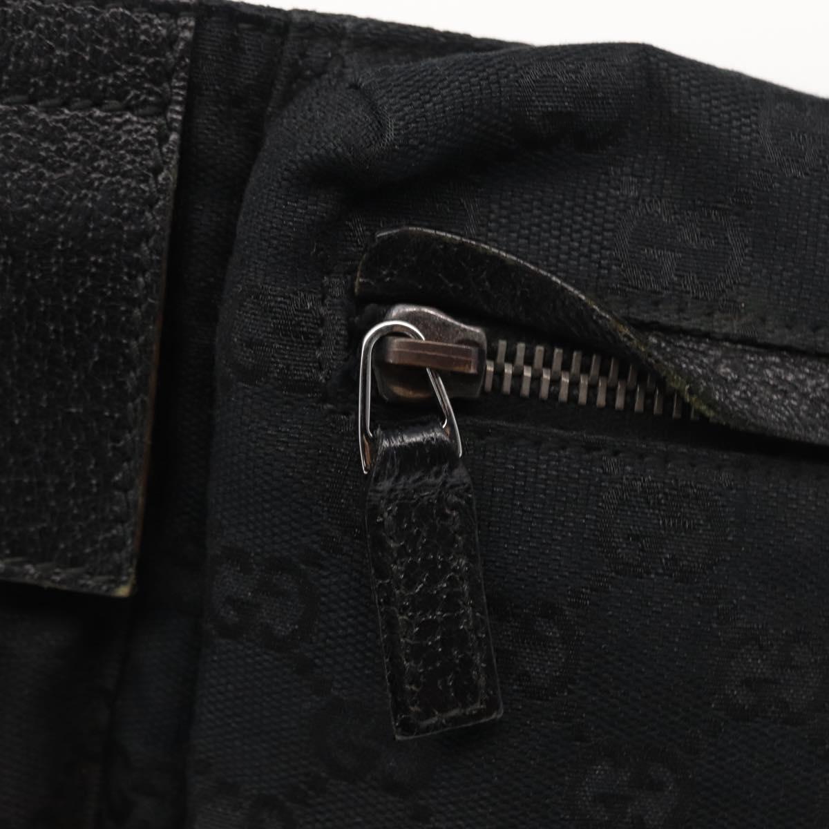 GUCCI GG Canvas Waist bag Black Silver 28566 Auth 164144
