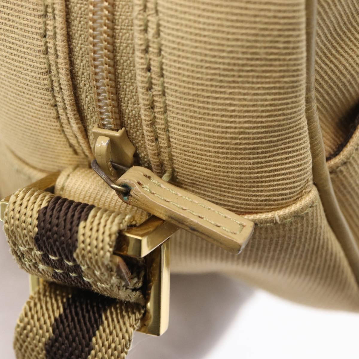 GUCCI Shoulder Bag Canvas Beige Gold 90781 Auth 164146