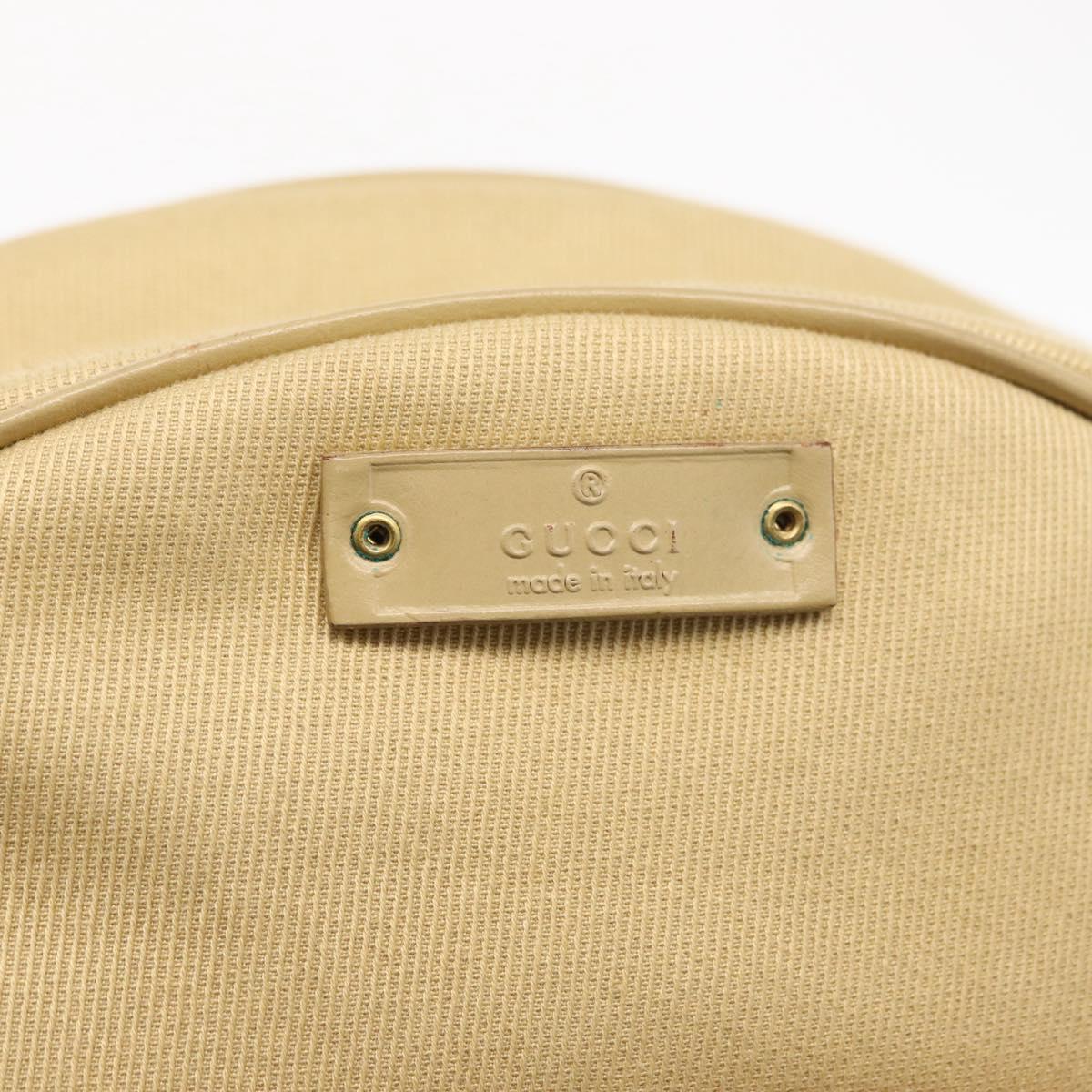 GUCCI Shoulder Bag Canvas Beige Gold 90781 Auth 164146