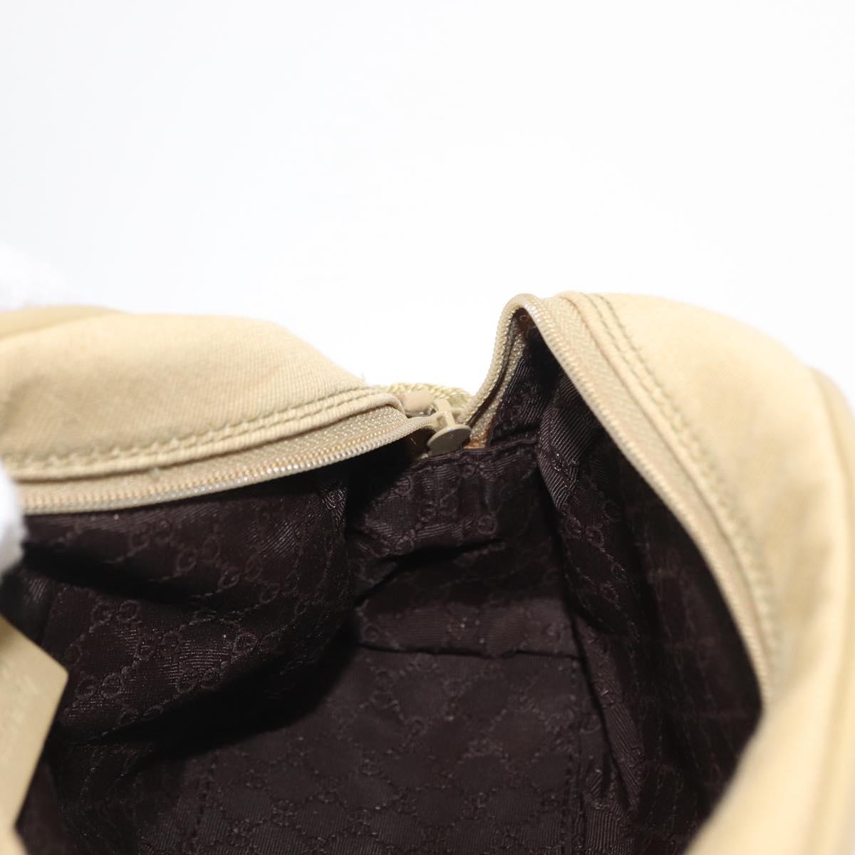 GUCCI Shoulder Bag Canvas Beige Gold 90781 Auth 164146