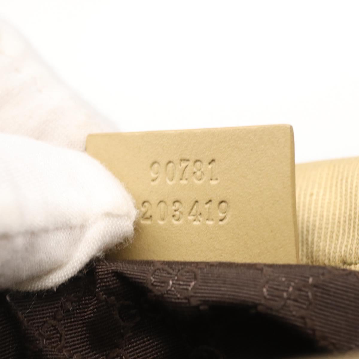 GUCCI Shoulder Bag Canvas Beige Gold 90781 Auth 164146
