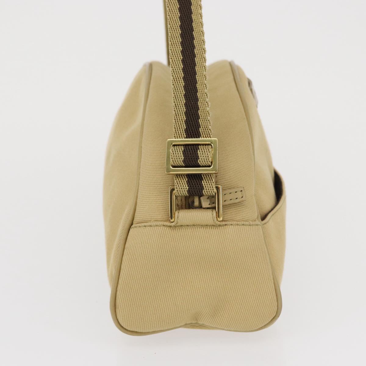 GUCCI Shoulder Bag Canvas Beige Gold 90781 Auth 164146