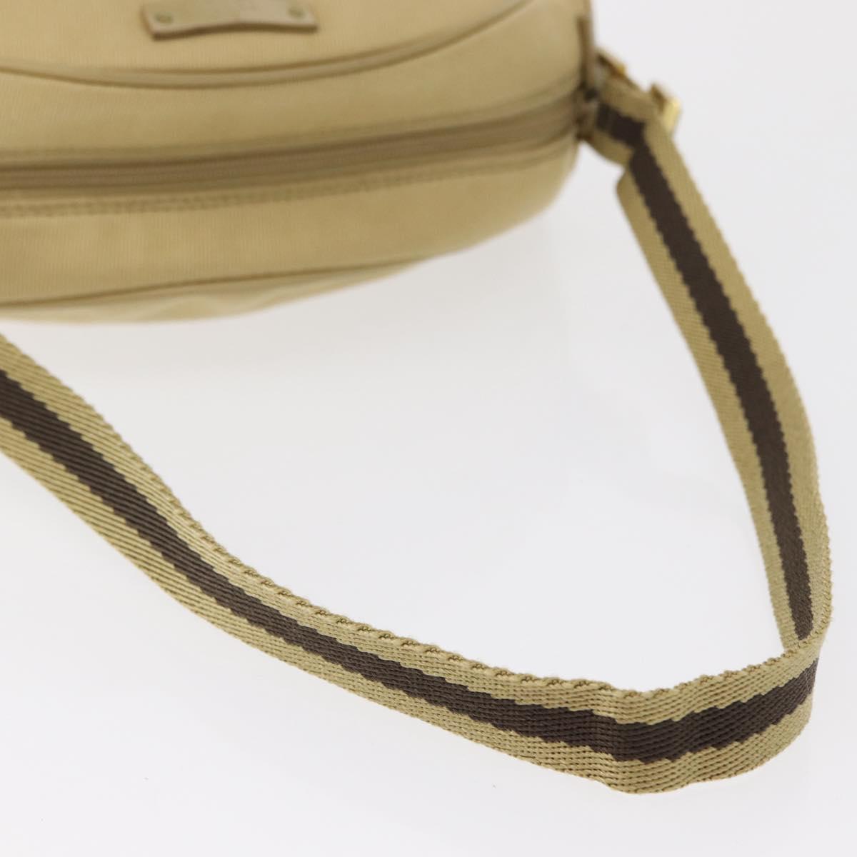 GUCCI Shoulder Bag Canvas Beige Gold 90781 Auth 164146