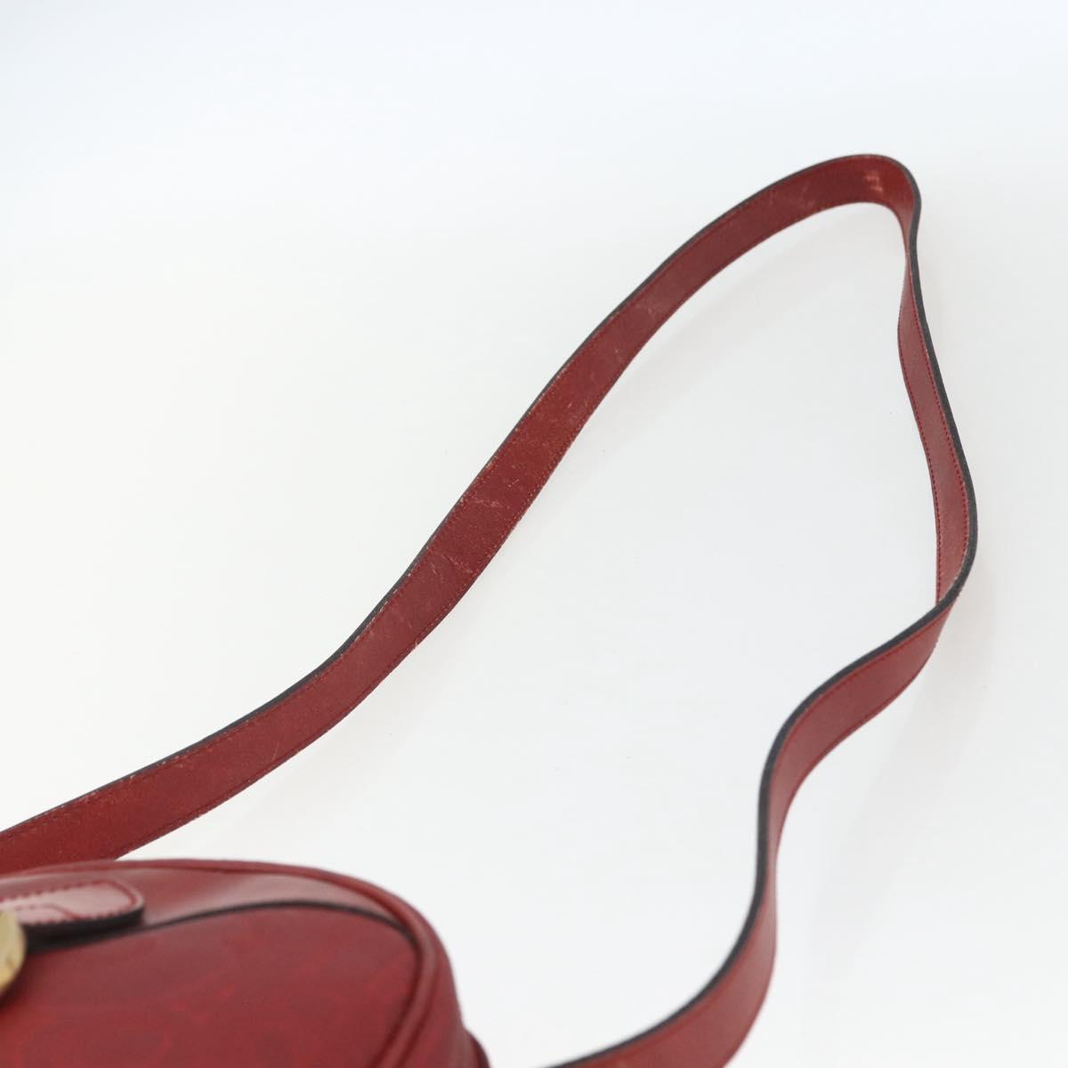 Christian Dior Trotter Canvas Shoulder Bag Red Gold Auth 164154
