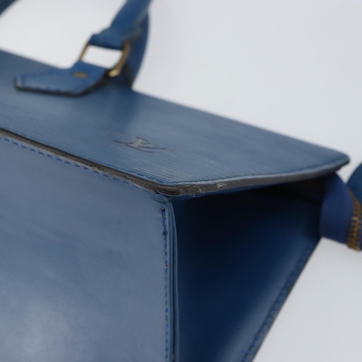 LOUIS VUITTON Epi Sac Triangle Hand Bag Blue M52095 LV Auth 164160