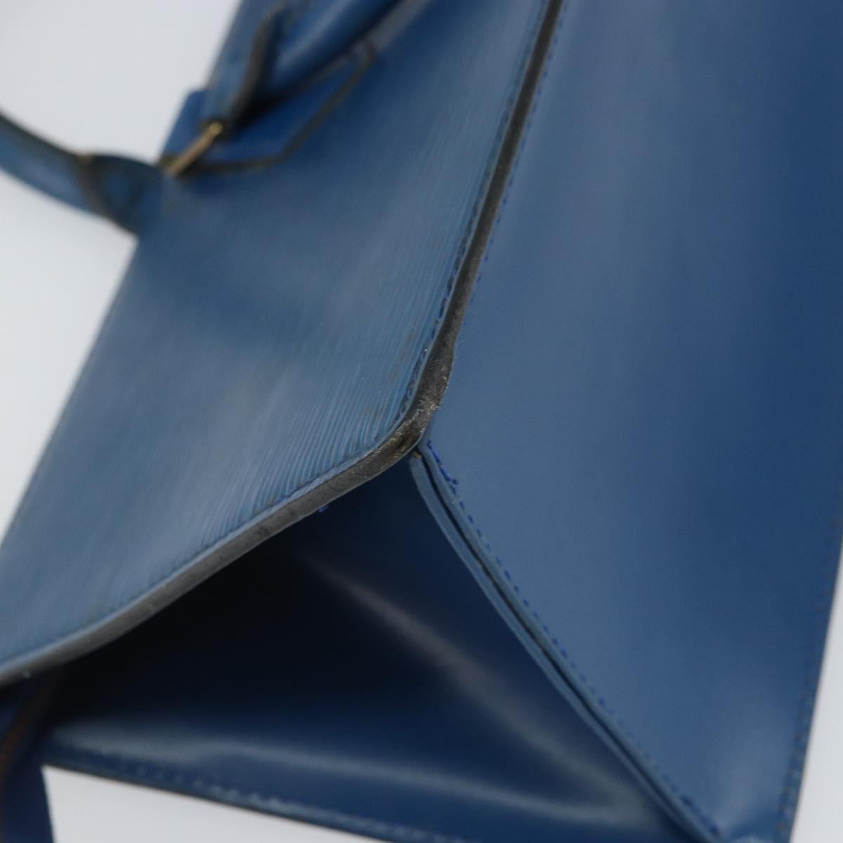 LOUIS VUITTON Epi Sac Triangle Hand Bag Blue M52095 LV Auth 164160