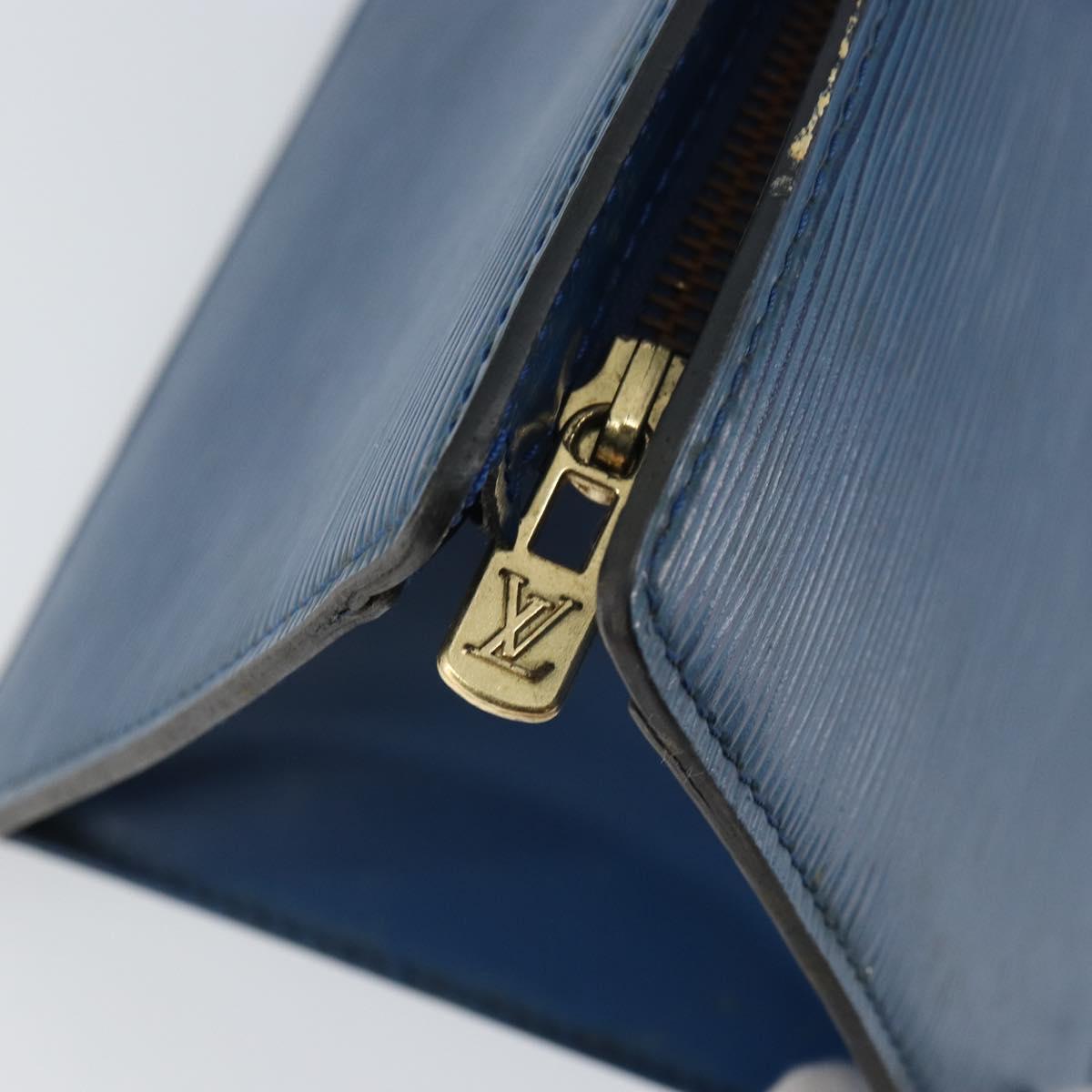 LOUIS VUITTON Epi Sac Triangle Hand Bag Blue M52095 LV Auth 164160