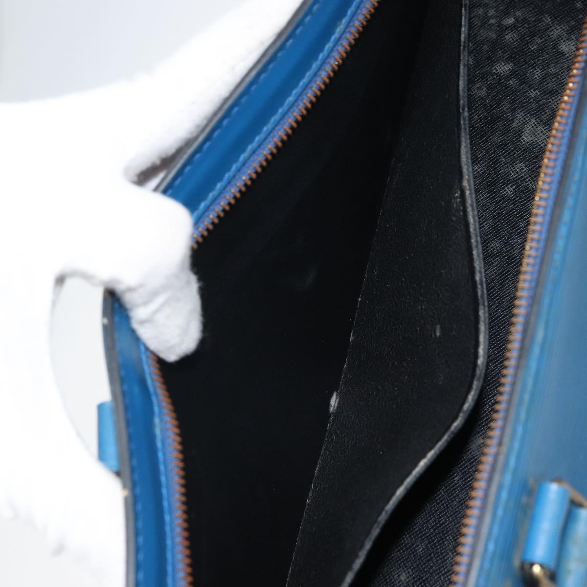 LOUIS VUITTON Epi Sac Triangle Hand Bag Blue M52095 LV Auth 164160