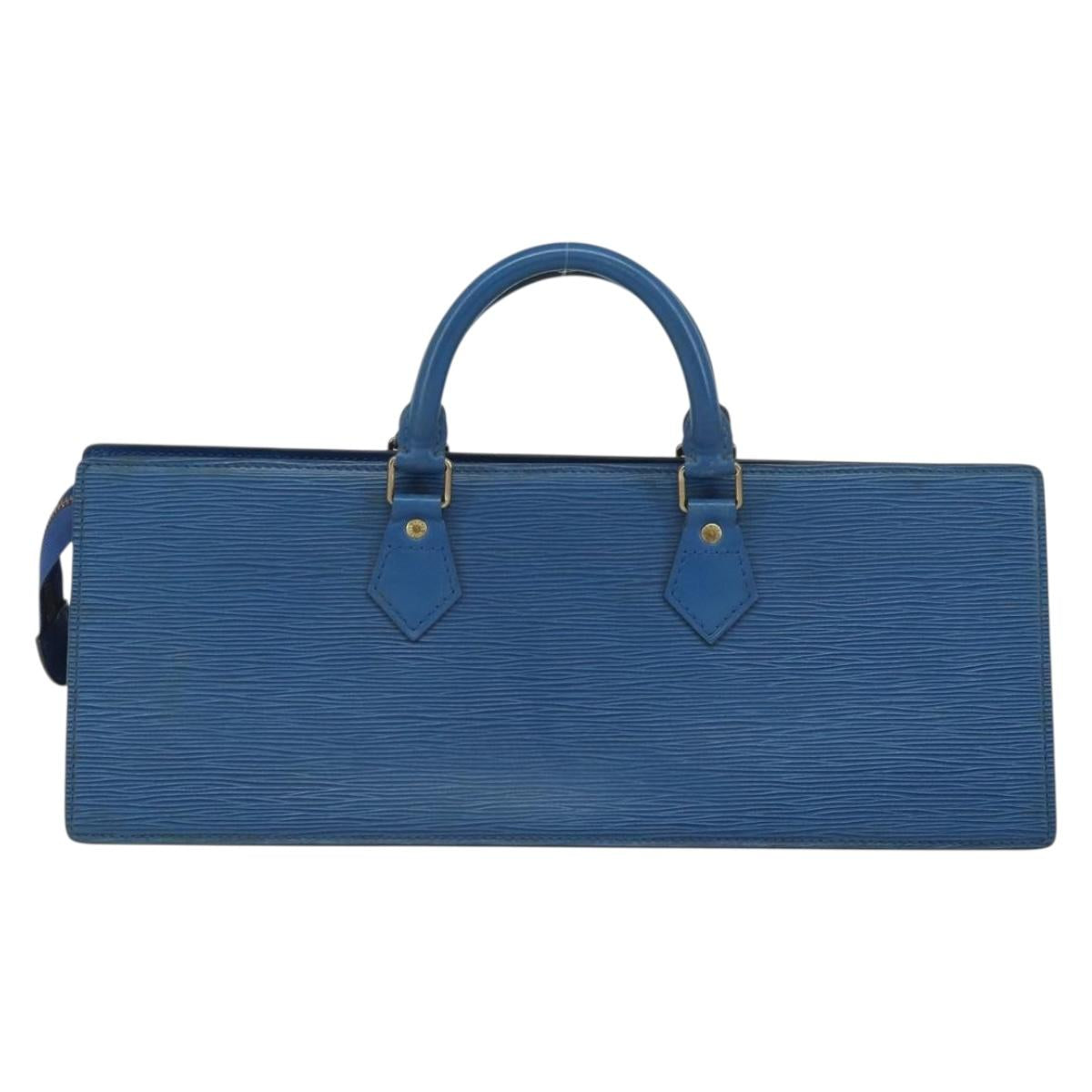 LOUIS VUITTON Epi Sac Triangle Hand Bag Blue M52095 LV Auth 164160