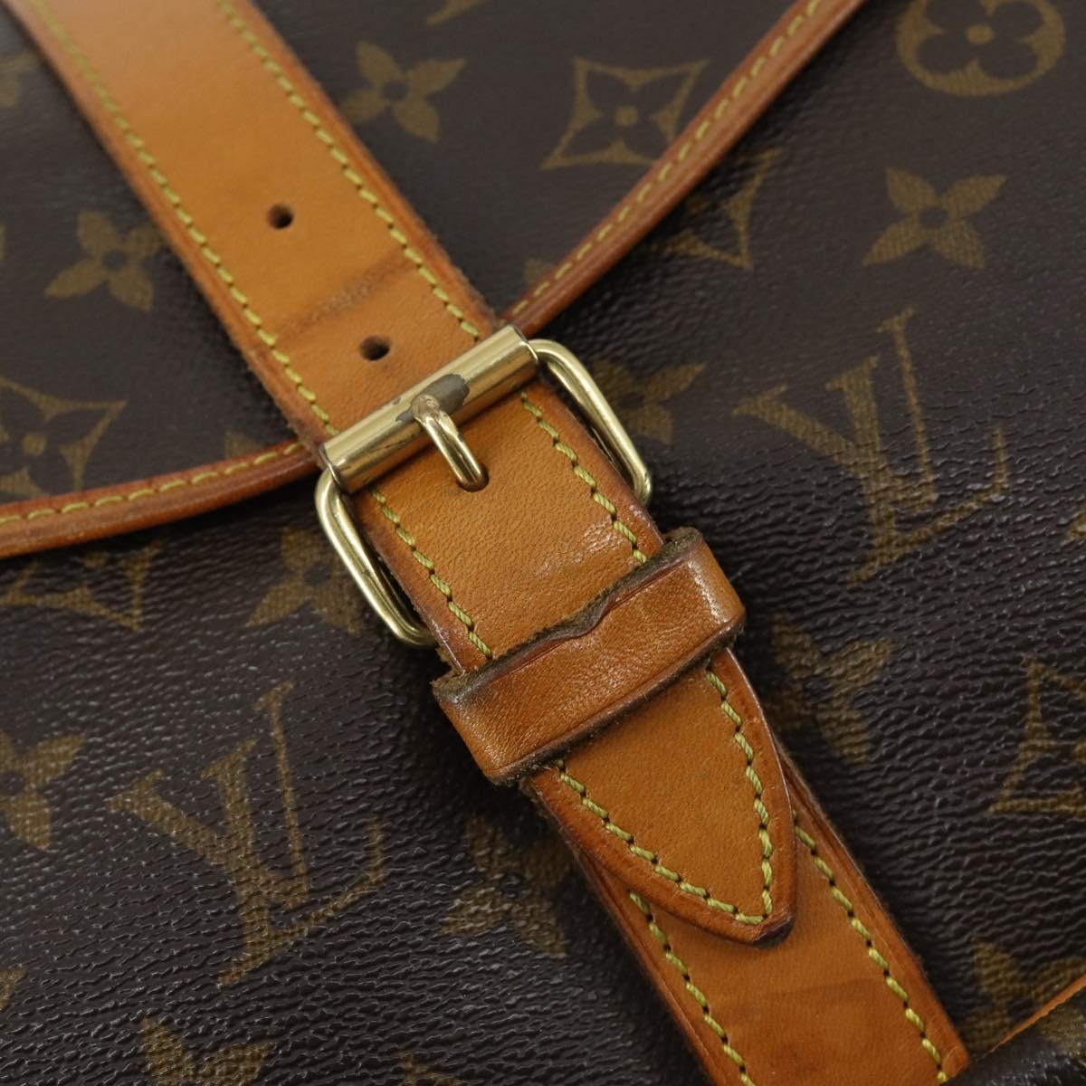 LOUIS VUITTON Monogram Saumur 35 Shoulder Bag M42254 LV Auth 164199