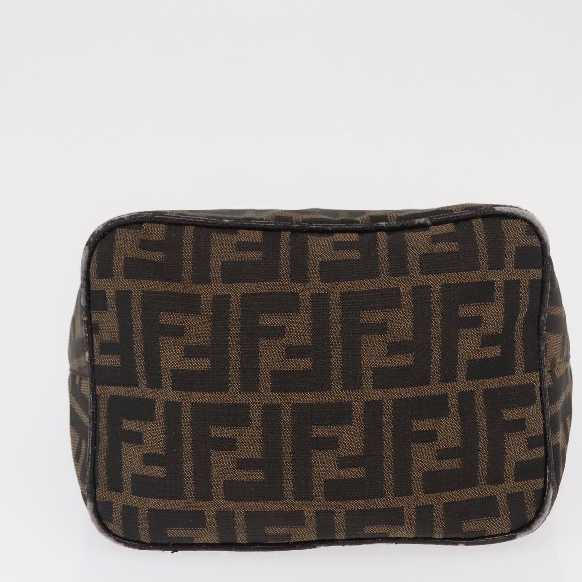 FENDI Zucca Canvas Mamma Baguette Shoulder Bag Black Brown Auth 164204