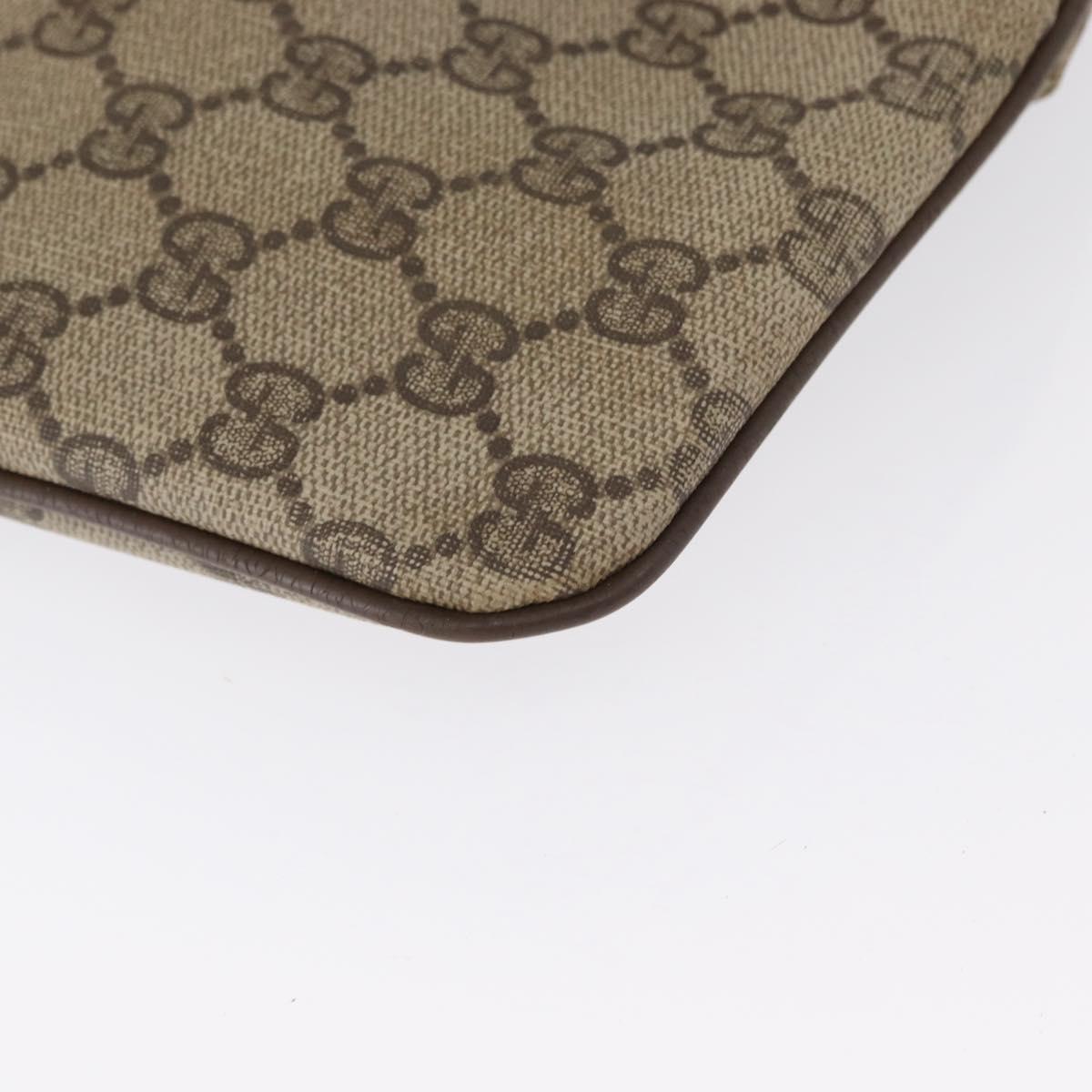GUCCI GG Supreme Web Sherry Line Bag PVC Beige Gold 904 02 047 Auth 164205