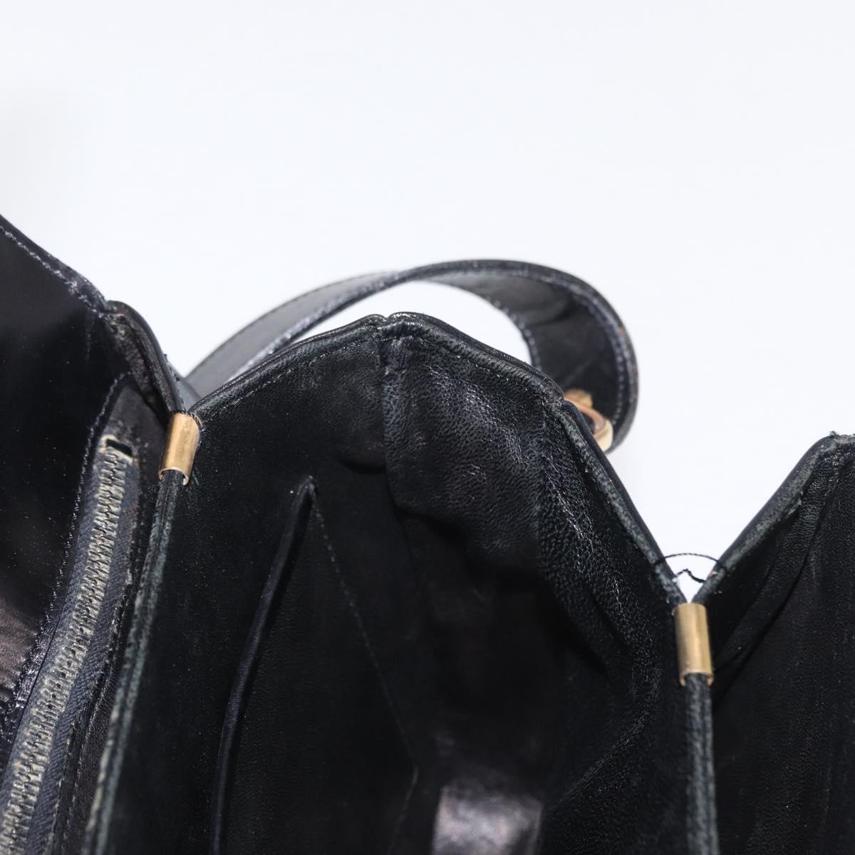 CELINE Shoulder Bag Leather Brown Gold Auth 164208