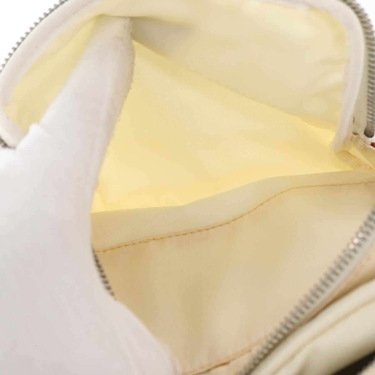 PRADA Shoulder Bag Nylon White Silver Auth 164214