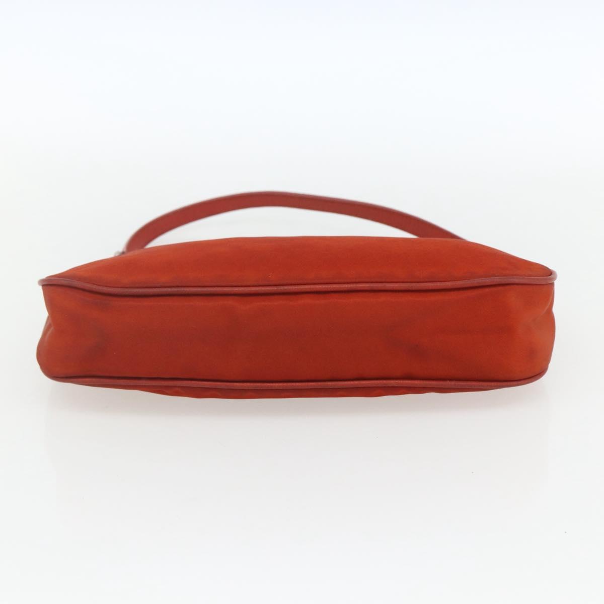 PRADA Accessory Pouch Nylon Orange Silver Auth 164220