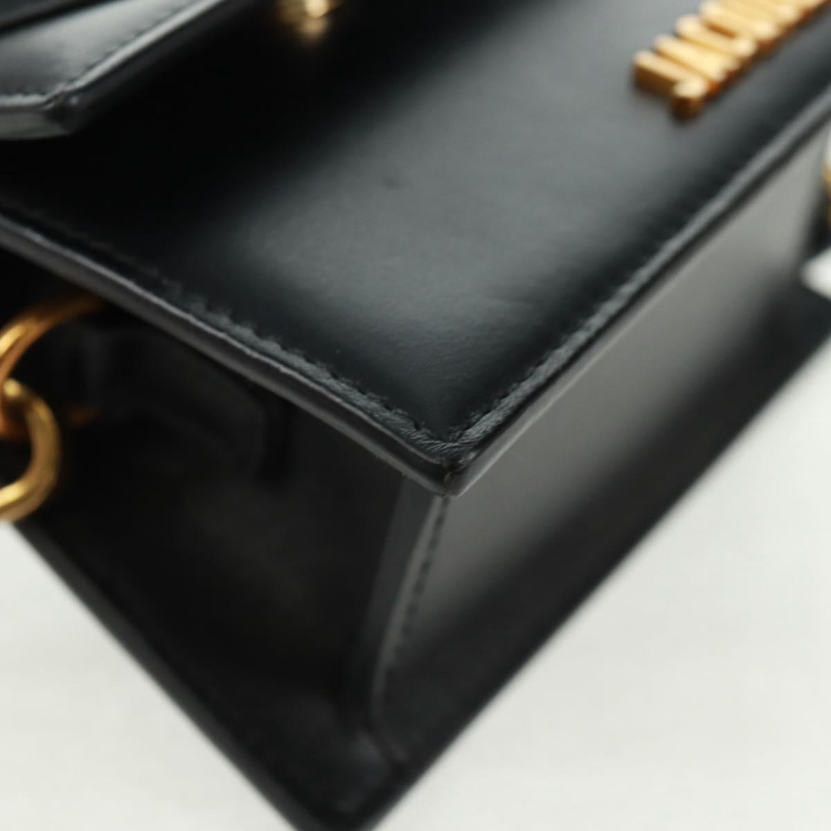 JACQUEMUS Chiquito Hand Bag Leather 2way Black Gold Auth 164223M