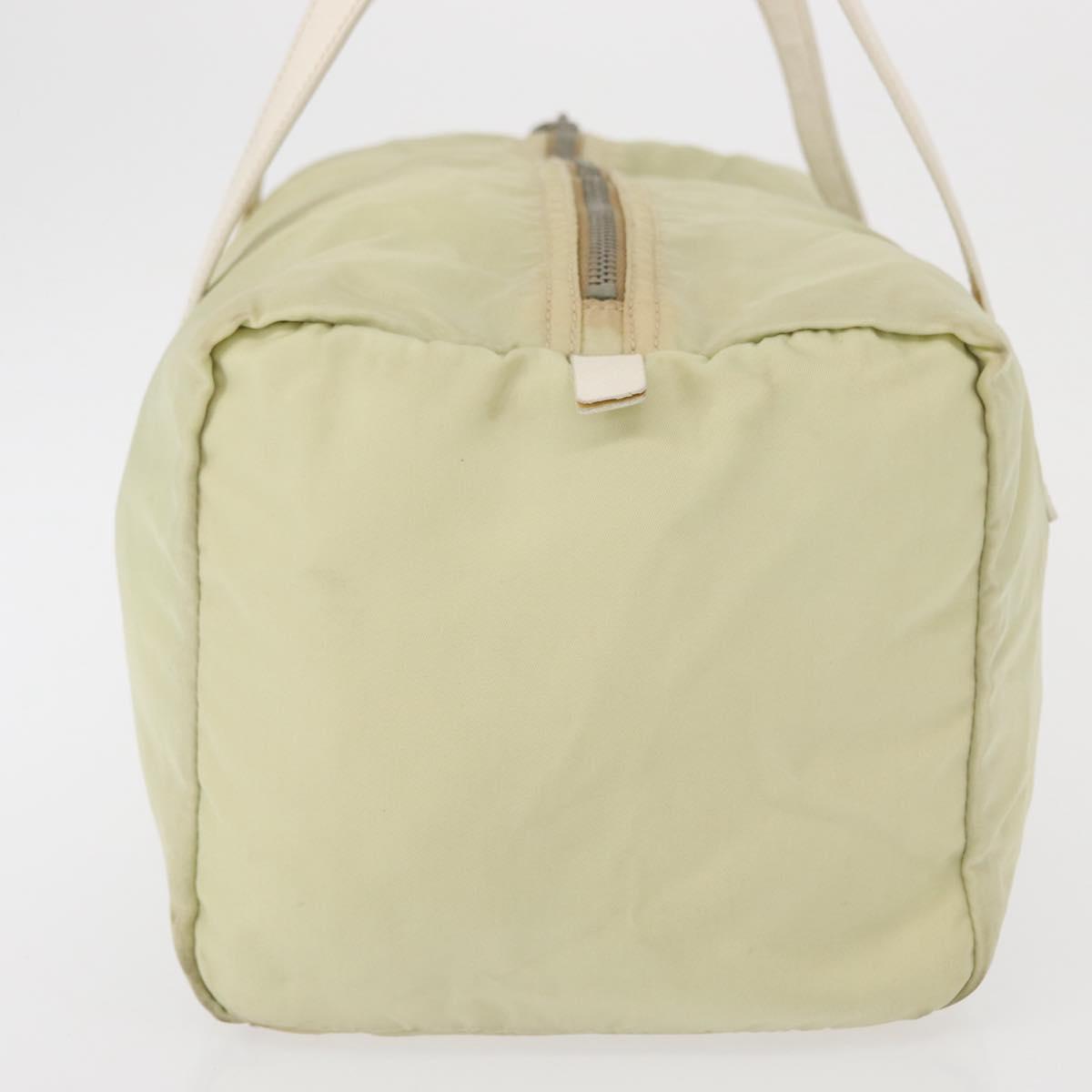 PRADA Hand Bag Nylon Ivory Silver Auth 164232