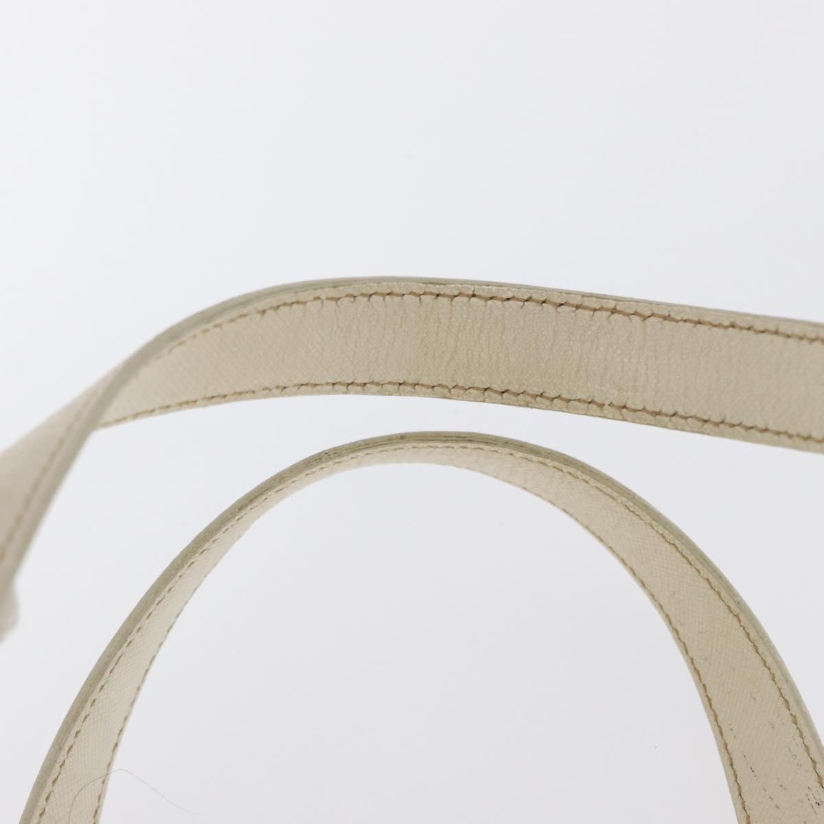 PRADA Hand Bag Nylon Ivory Silver Auth 164232